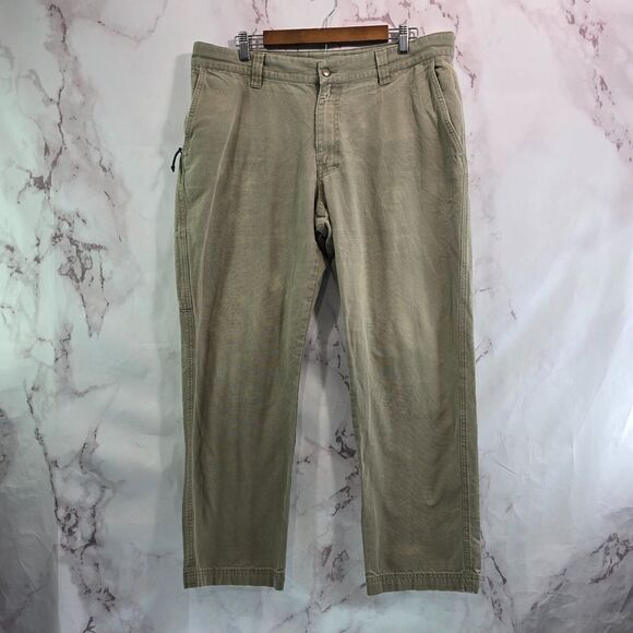 Columbia Pants Mens 38 X 30 Khaki Tan Brown Canvas Straight Chino Cotton - Picture 1 of 15